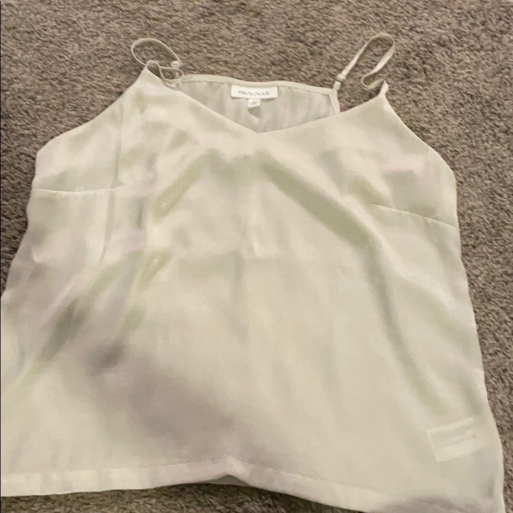 Cream satin tank